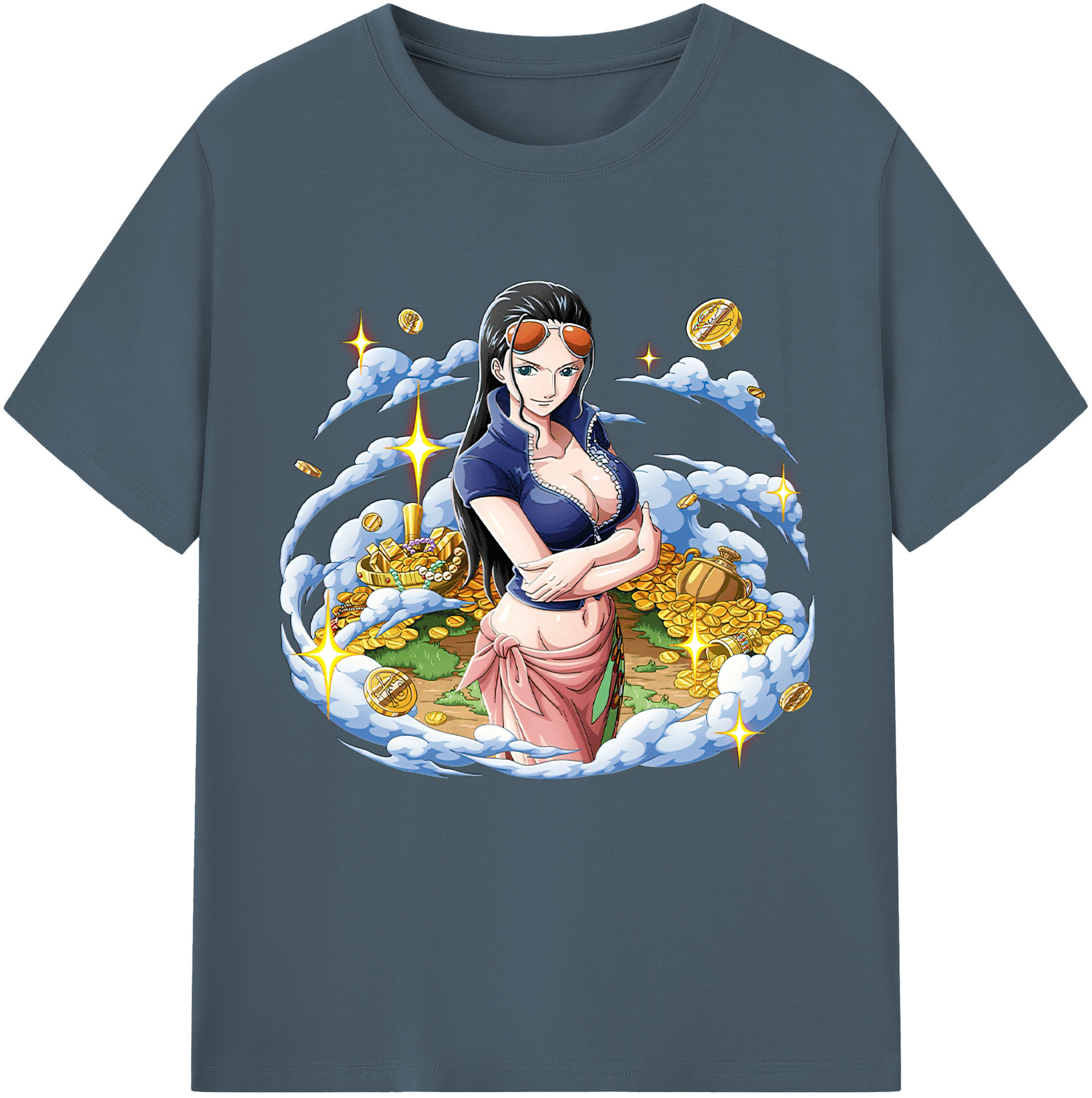 ワンピース ニコ・ロビン ONE PIECE Nico Robin 綿100％半袖Tシャツ（フロントプリント）